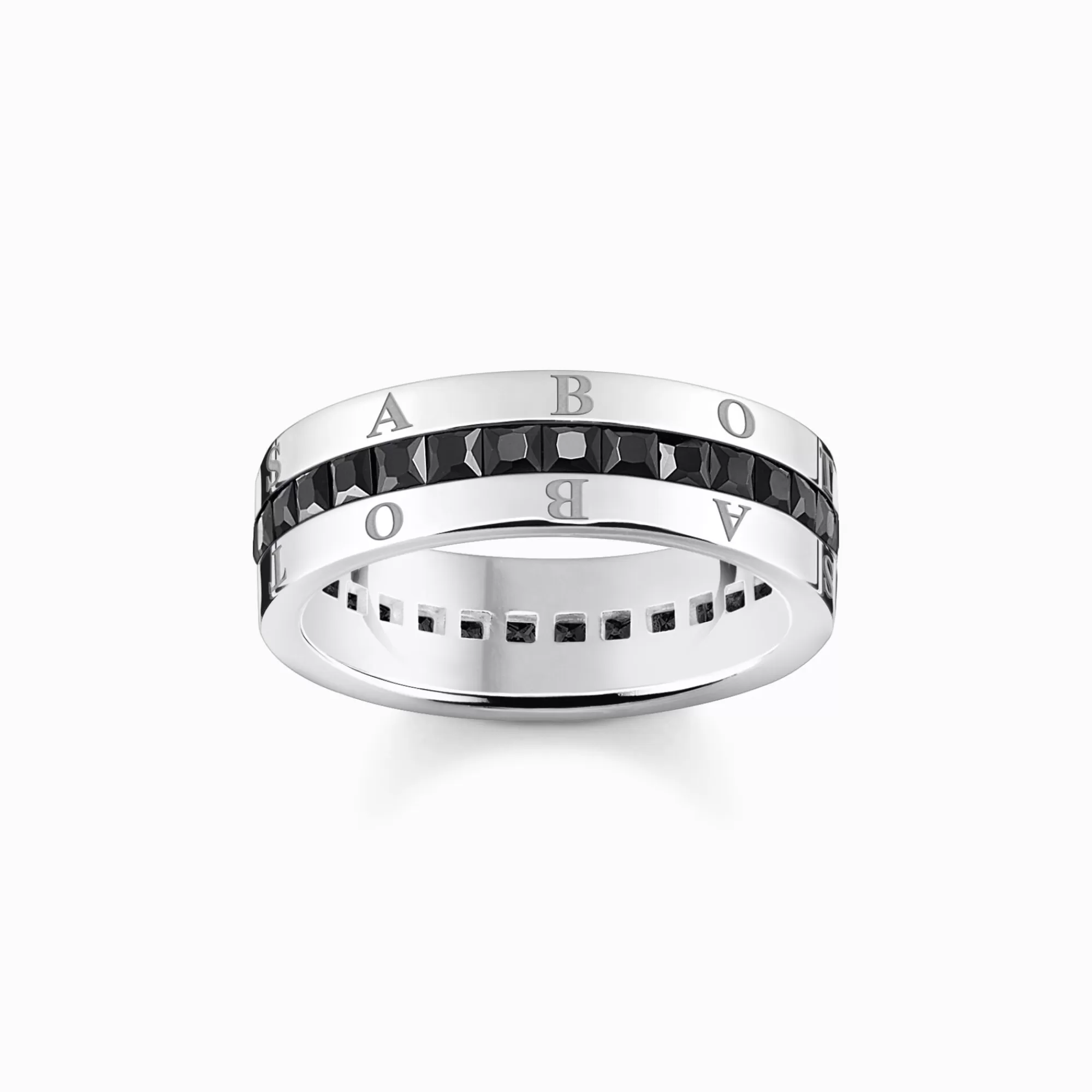 Flash Sale THOMAS SABO Bandring mit schwarzen Steinen Pavé Silber