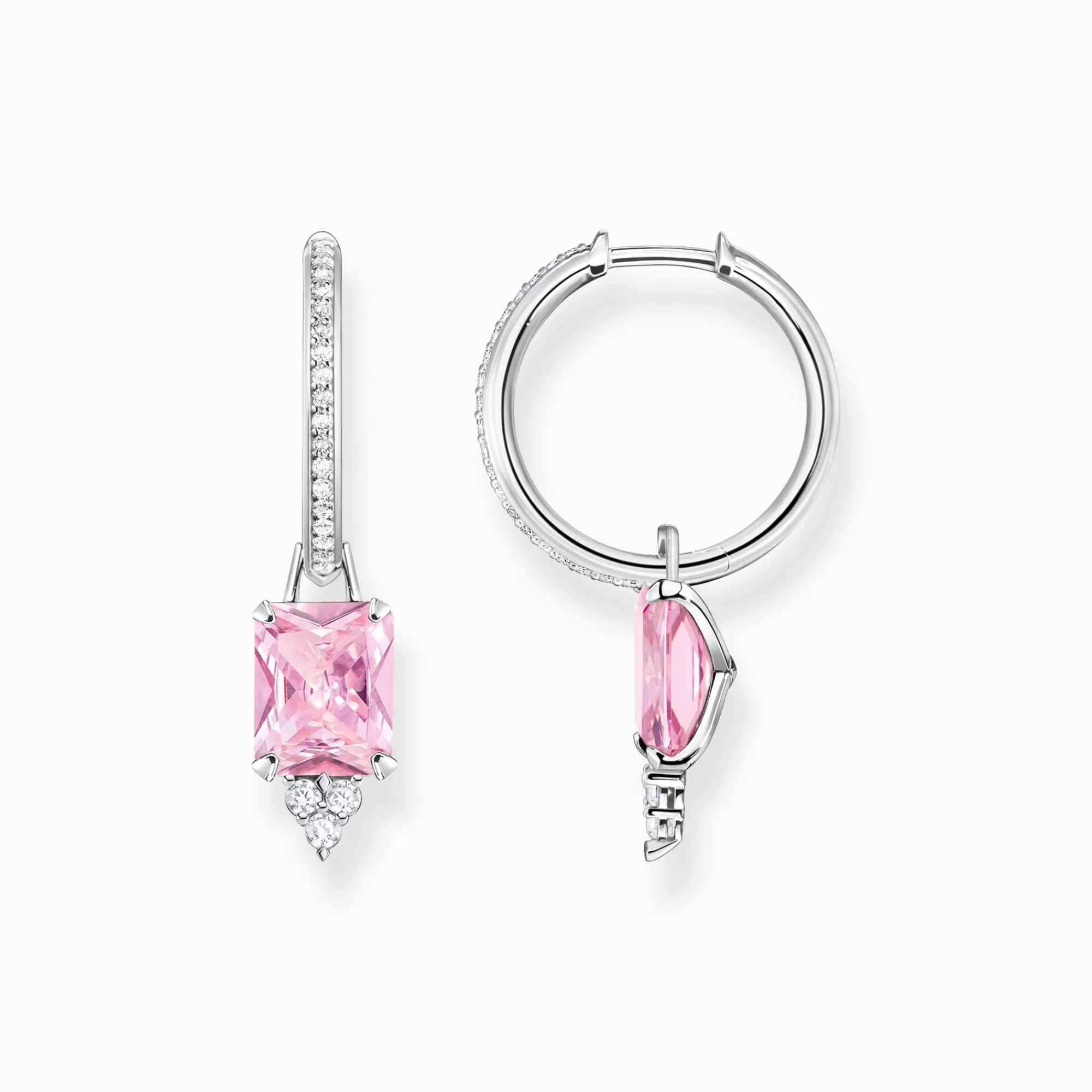 Flash Sale THOMAS SABO Creolen mit pinken und weißen Steinen Silber