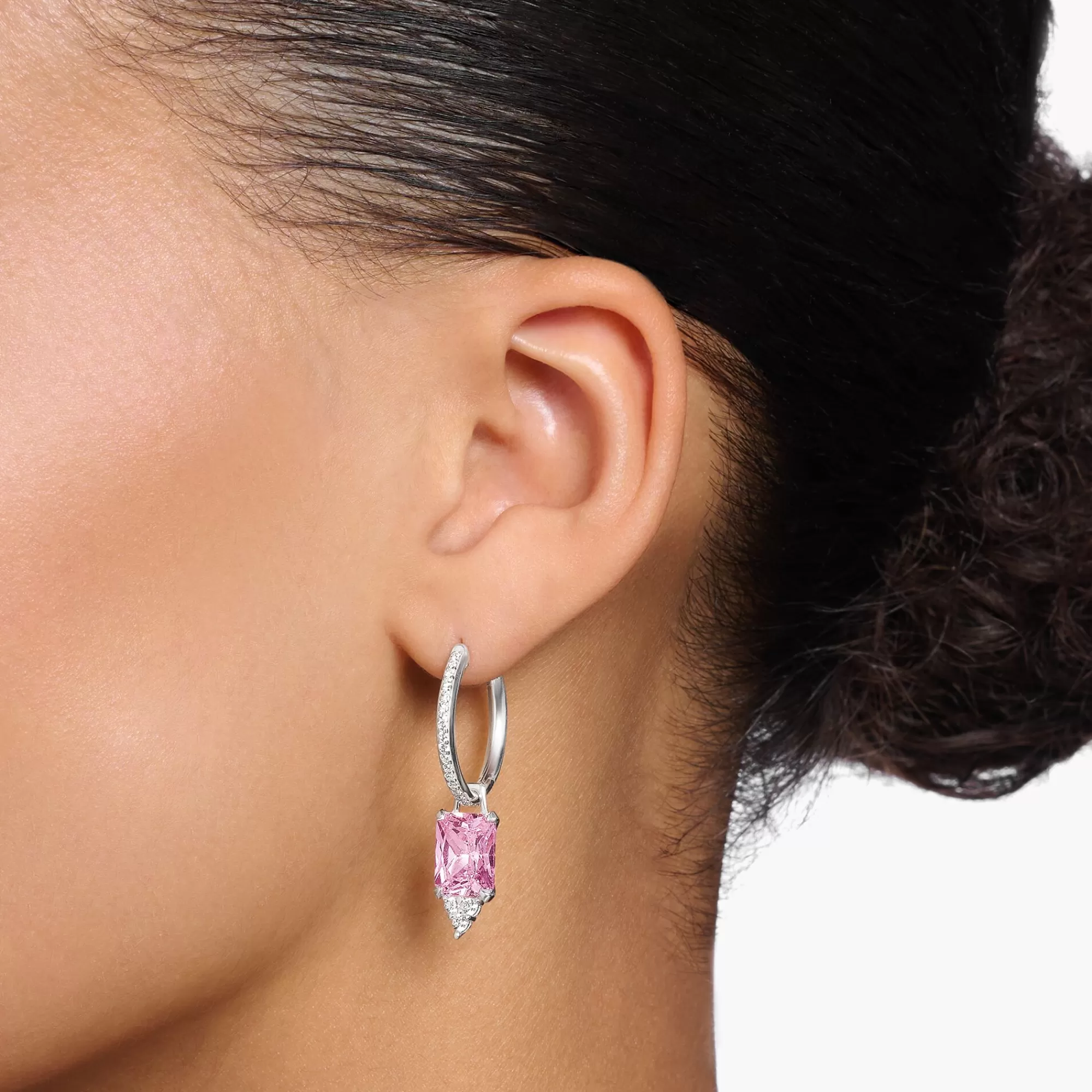 Flash Sale THOMAS SABO Creolen mit pinken und weißen Steinen Silber
