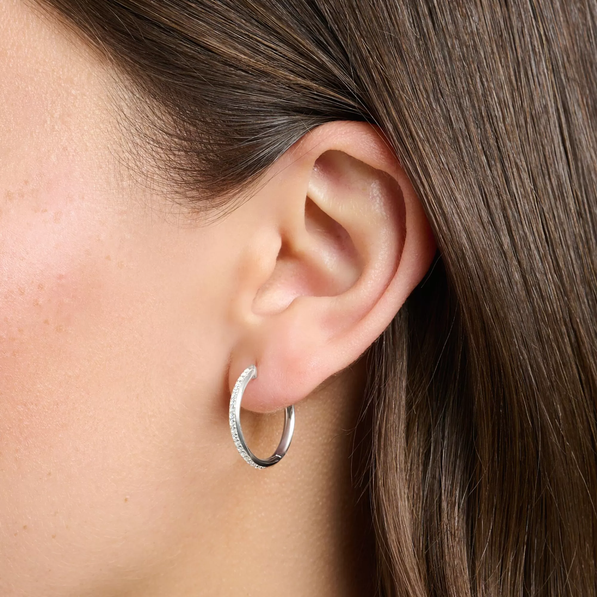 Flash Sale THOMAS SABO Creolen weiße Steine Pavé silber