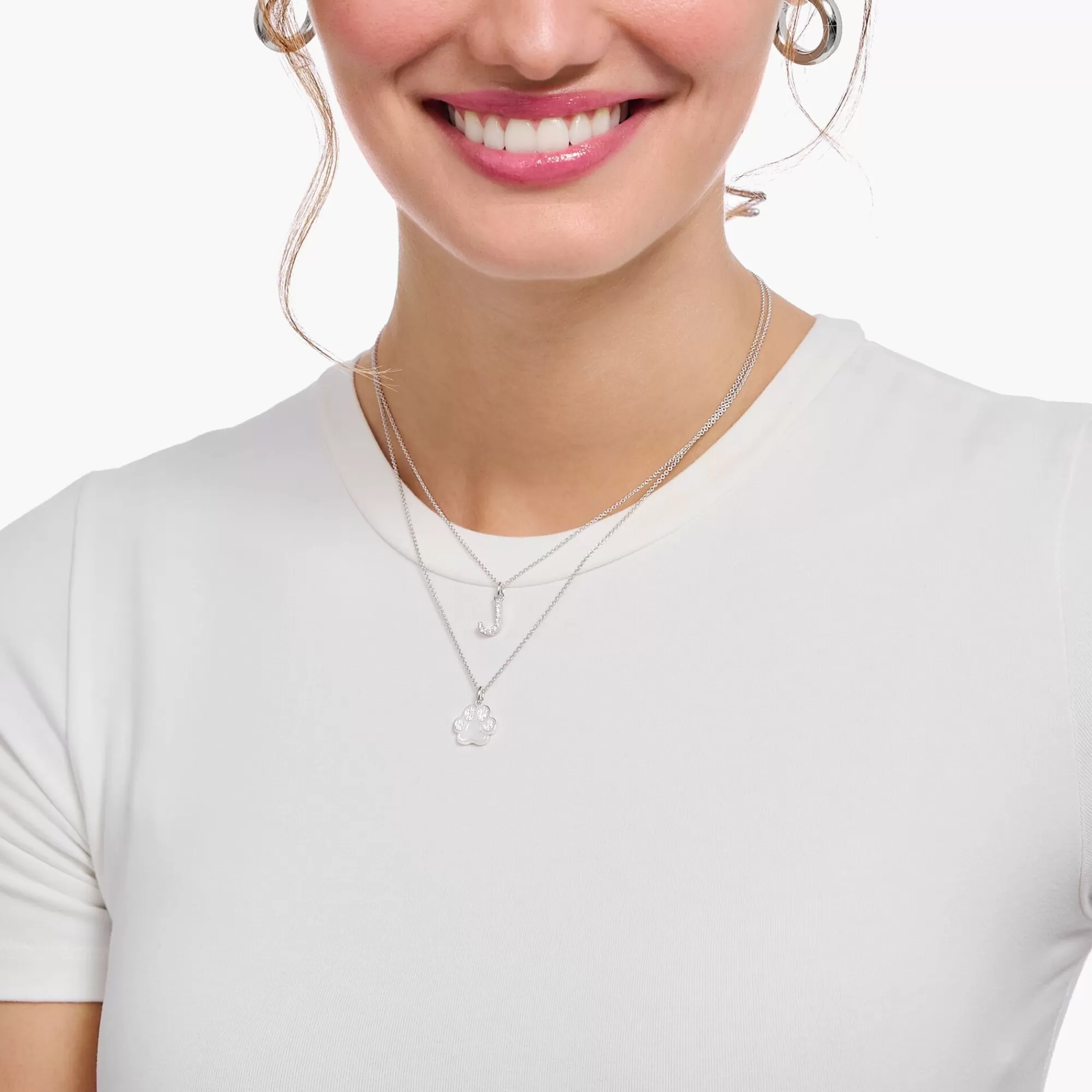 Fashion THOMAS SABO Kette mit Buchstaben-Anhänger G Silber