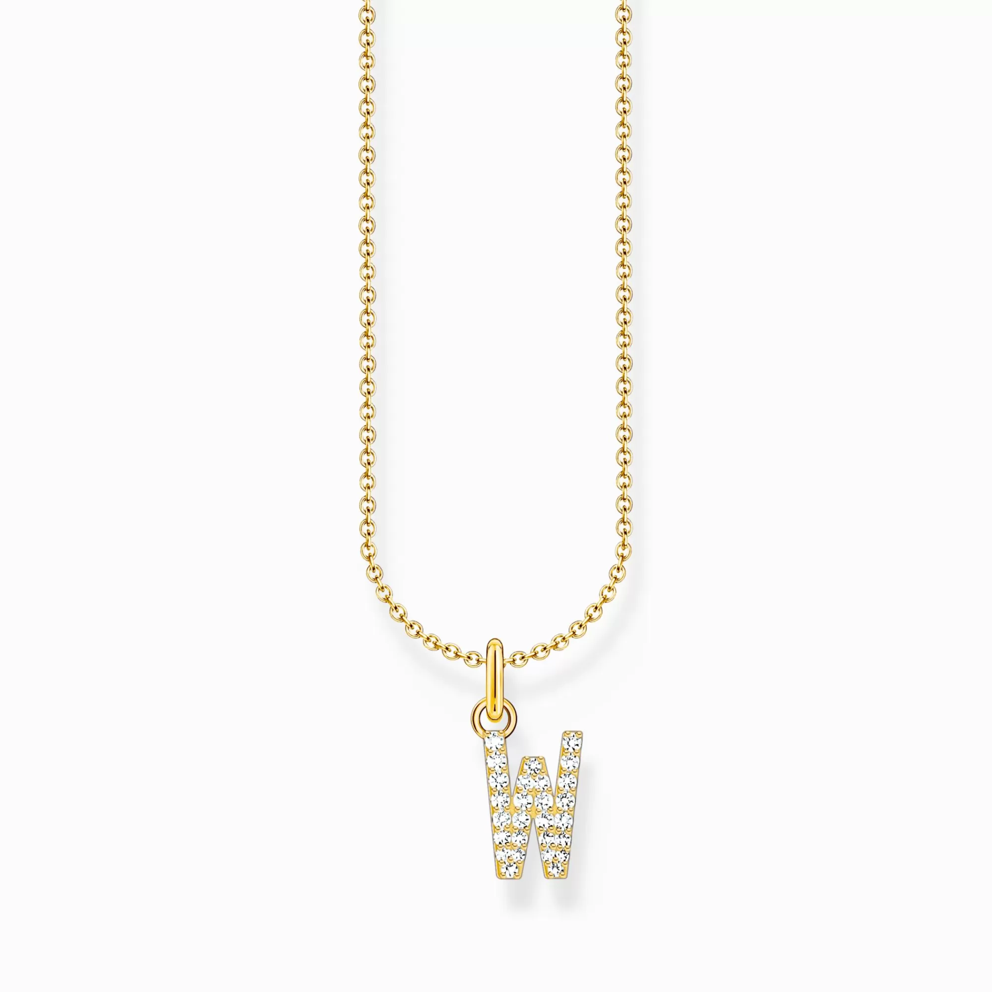 Hot THOMAS SABO Kette mit Buchstaben-Anhänger W vergoldet