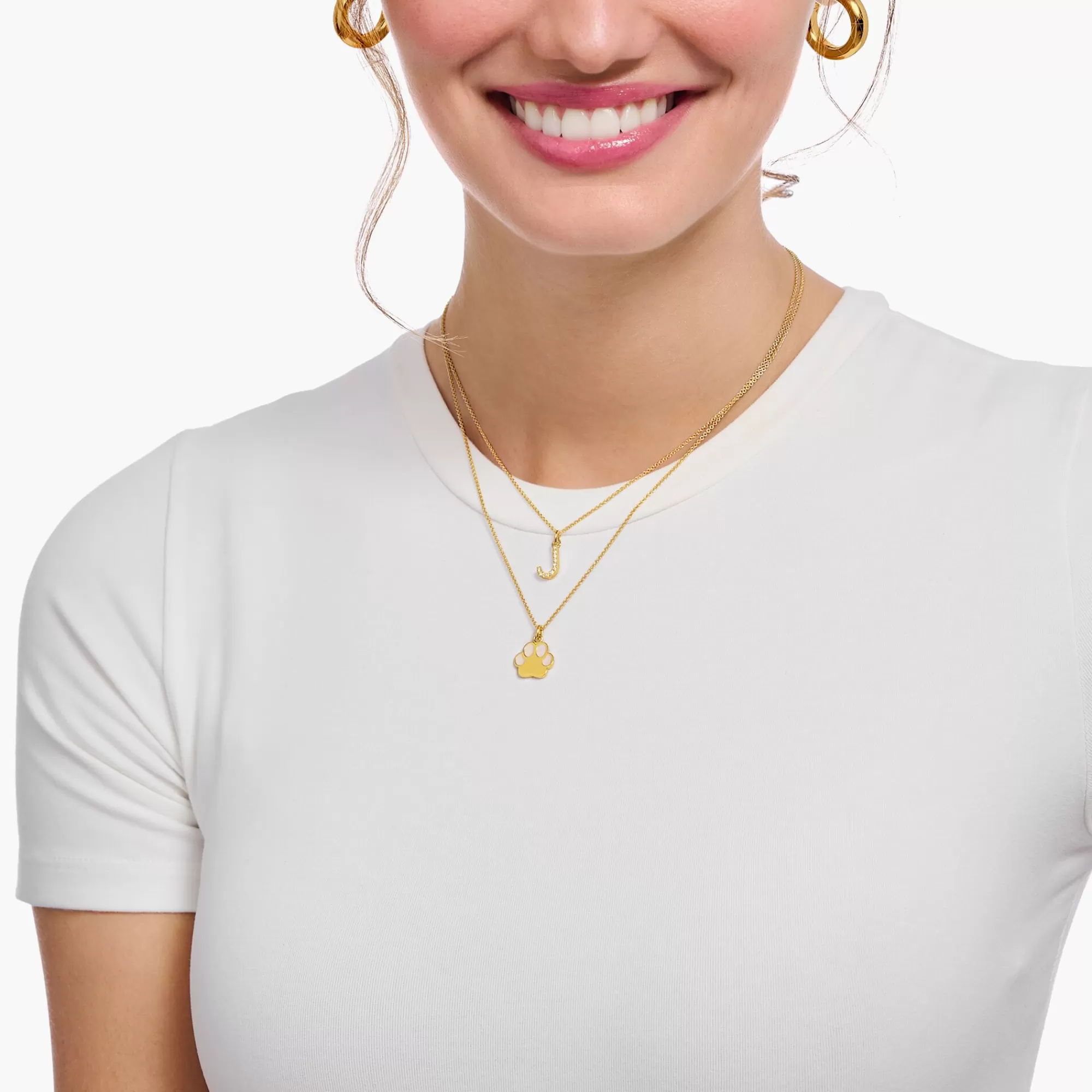 Hot THOMAS SABO Kette mit Buchstaben-Anhänger W vergoldet